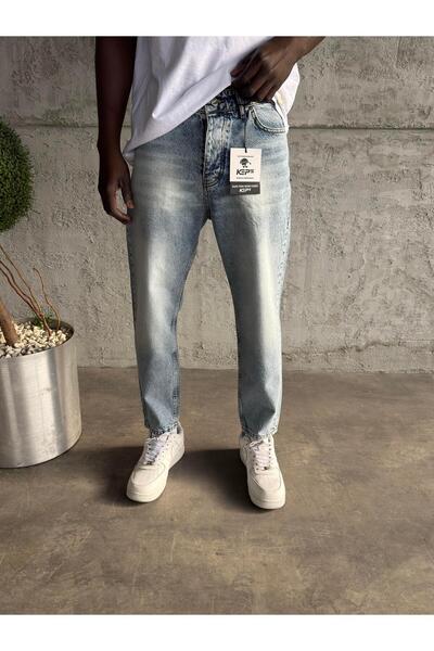 KağanKY Ice Blue Stonewashed Boyfriend Jean