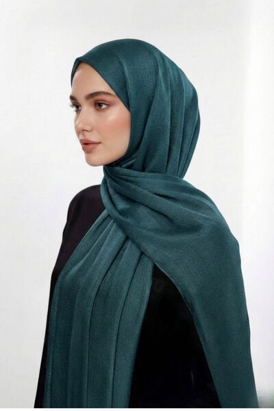 Mizalle Sim Dokulu Petrol Rengi Şal