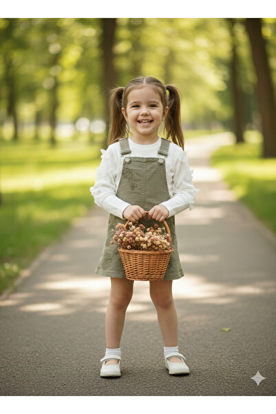 ERDEM KIDS Детски деним салопет, рокля, суитшърт, комплект от 2 части SLPTTKM...