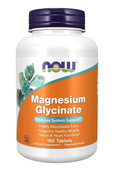 Now Foods Magnesium Glycinate Highly Absorbable Form Tablets, 180 Tablets