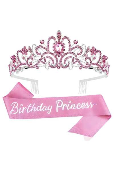LIXADA طقم تيجان عيد ميلاد مكون من قطعتين للنساء، تاج أميرة، تيجان عيد ميلاد ...