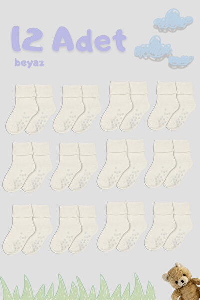CNT Baby Boy/Girl Anti-Slip Cotton Soft Socks – Pack of 12