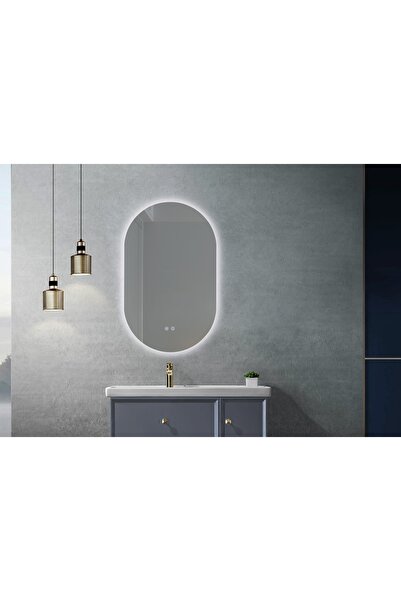 Fresh Colour Bathroom mirror with LED and oval demister, LED VILIAN, 55x90 cm...