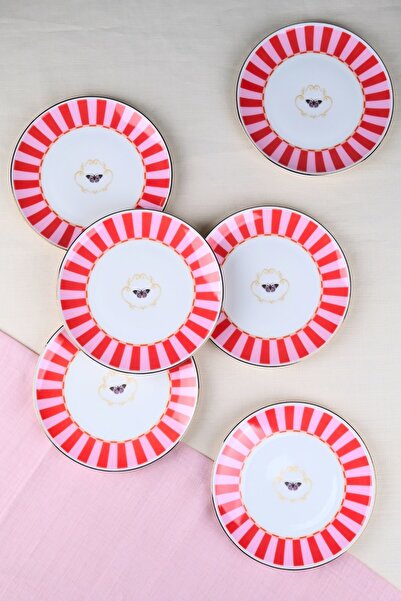 tabakevi Tabak Evi Porcelain Butterfly Collection Gold Gilded Cake Plate Red ...