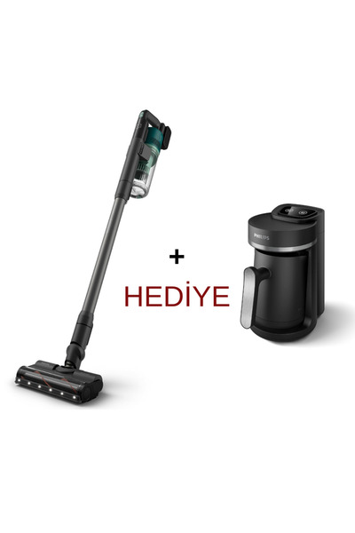 Philips Dikey Şarjlı Süpürge XC6456/10 Kahve Makinesi Hediye HDA150/61