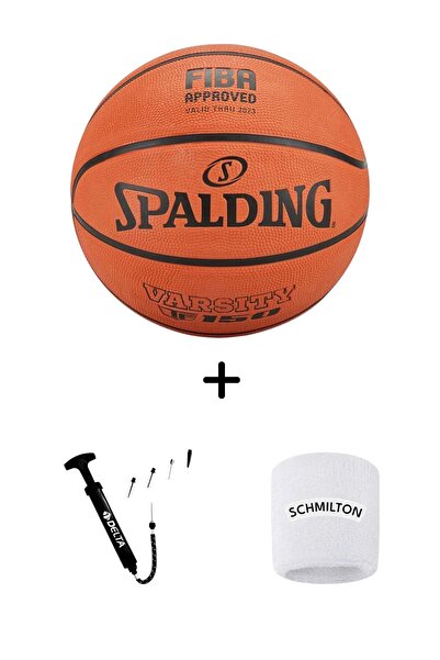 SPALDING Minge de baschet TF-150 Varsity mărimea 7 + Pompă pentru umflat ming...