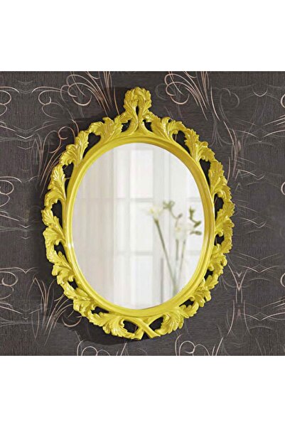 Dekordelisi Antik Avangarde Limon Ayna Sarı EN: 70 cm BOY: 90 cm