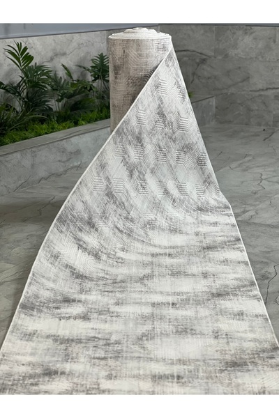 Dinarsu Evpark Halı Aron Gri Salon,Mutfak.Koridor.(7 mm Orta) Kaymaz Keçe Tab...