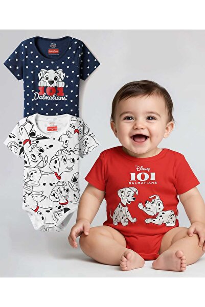 Babyhug Disney ملابس أطفال قطنية محبوكة 100% بنقشة 101 كلب مرقش، عبوة من 3 قط...