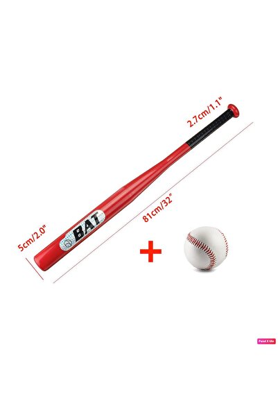 FeyzaDesign 25'' Metal Alaşım Beyzbol Sopası ve Dikişli Top Seti