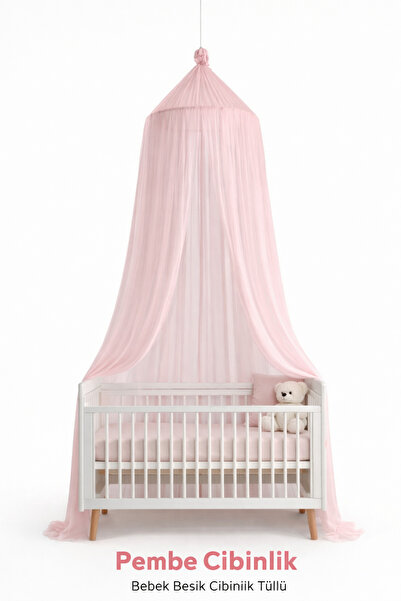 Jaju Baby Pembe Beşik Cibinliği – Tüllü Çocuk odası Bebek Cibinliği (200 cm)