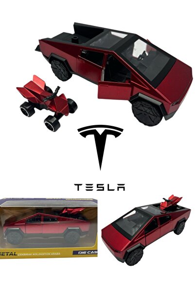 afreyz oyuncak Oyuncak Tesla Cybertruck Çek Bırak Tesla Ve Atv 1:36 Ölçek Ön ...