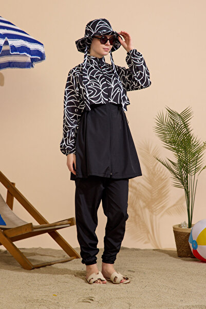 GAVLİA Women's Hijab Swimsuit Set of 5 - Full Coverage with Zipper.