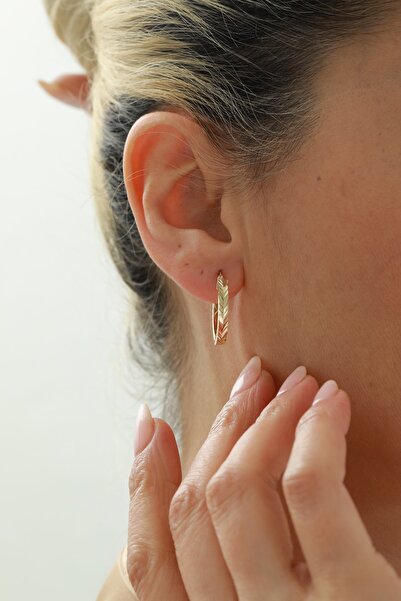 YAVUZ KUYUMCULUK 14 Ayar Altın Kalemli Başak Küpe