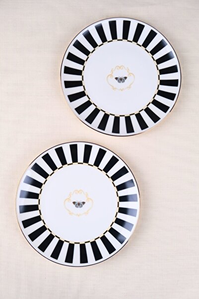 tabakevi Tabak Evi Porcelain Butterfly Collection Gold Gilded Cake Plate Blac...