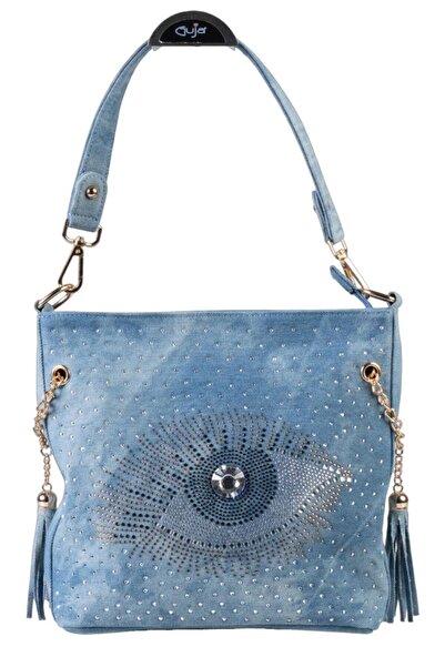 Guja C1083 Γυναικεία τσάντα τζιν με εισαγόμενες πέτρες