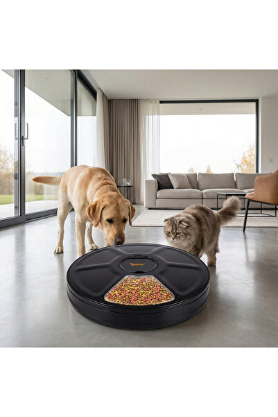 Purlov Автоматична хранилка за животни Purlov, 6 отделения по 150 мл, безжичн...