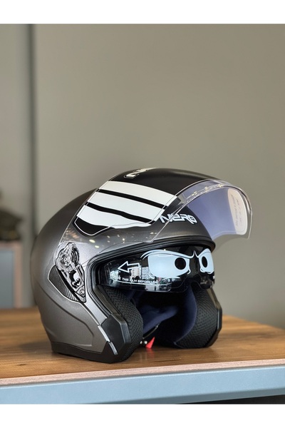 Motohat Motosiklet NERO GÜNEŞ VİZÖRLÜ MOTOSİKLET KASKI INTERCOM UYUMLU (ECE V...