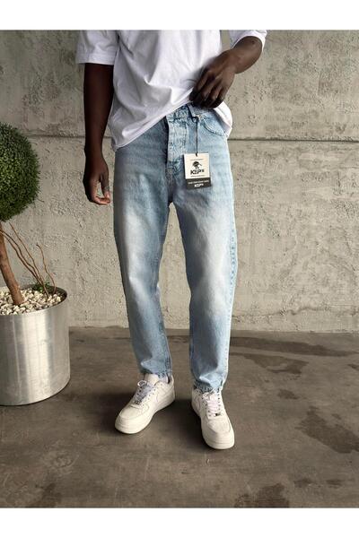 KağanKY Ice Blue Stonewashed Boyfriend Jean