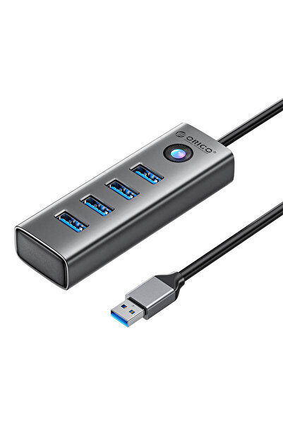 Orico PDD4U 4-Port USB 3.0 Hub Adapter, Aluminum, Gray - Fast Data Transfer, ...