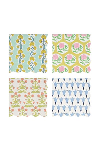 Meri Meri إكس مولي ماهون - مناديل مزينة بالزهور - مقاس L - 16 قطعة