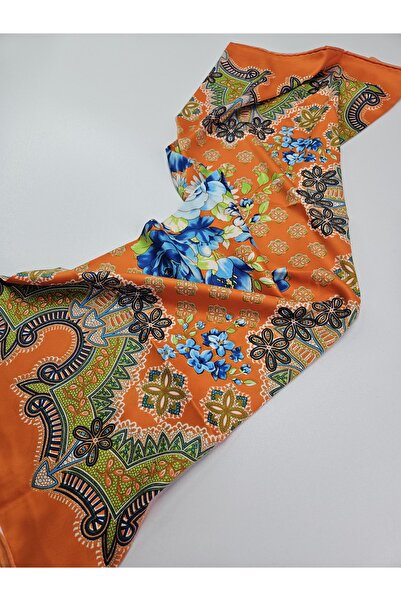 tomrisboutique وشاح حريري فاخر مربع الشكل مقاس 90×90 سم