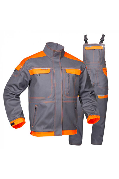ardon Grey-orange suit with work bib pants, COOL TREND