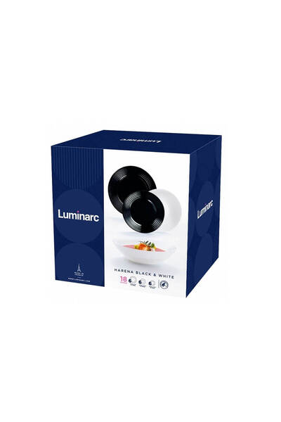 Luminarc Opal dinner service set 18pcs. Harena B/W