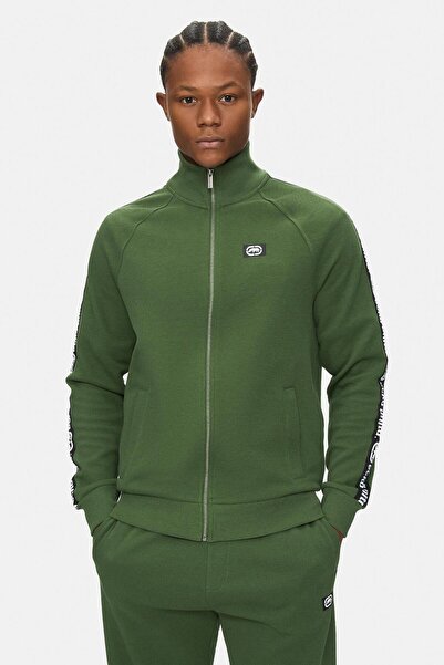 ecko unltd. Evander Men's Green Standard Fit Zippered Mock Neck Cardigan