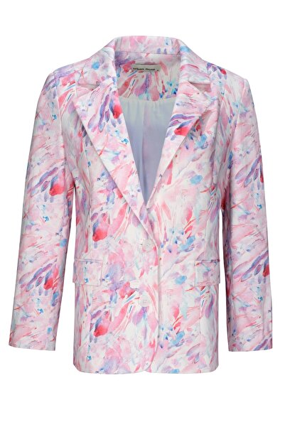 Urban Muse Soyut Desenli Blazer-Büstiyer İkili Takım