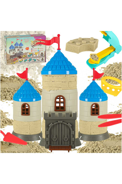 Ikonka Ikonka Creative Set for Children, Kinetic Sand Castle 750 g, with Cons...