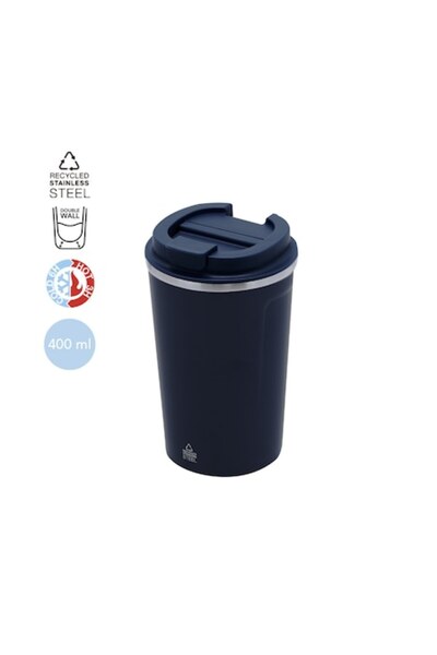COLLECTİON Double-walled thermal mug made of recycled stainless steel with a ...