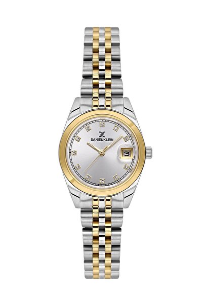 Daniel Klein Mini Case Retro Women's Wristwatch Yellow Silver