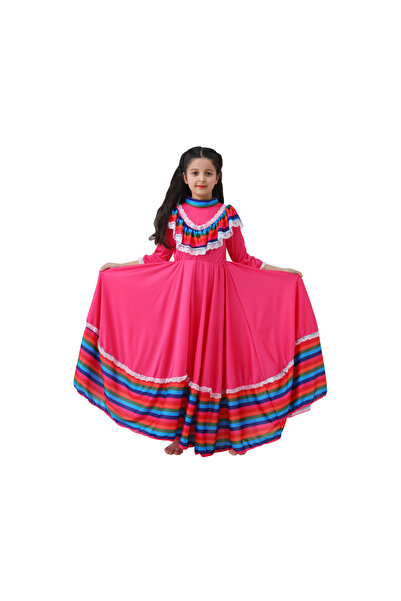 chuyaqisi Mexican Dress for Girls Kids Princess Dress Halloween Carnival Birt...
