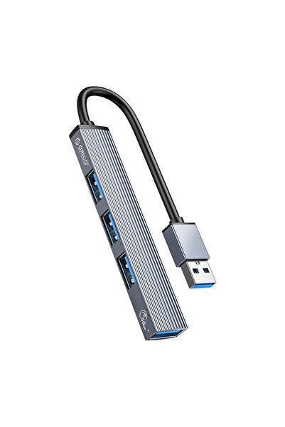 Orico 4-in-1 USB Hub Adapter, AH-A13, 4x USB 3.0, Space Gray, Aluminum Body