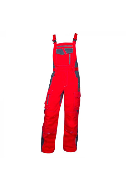 ardon Red-gray work trousers with bib, VISION