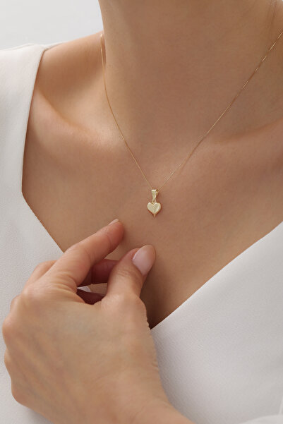 Kado Kuyumculuk 14 Ayar Altın Bombeli Kalp Kolye