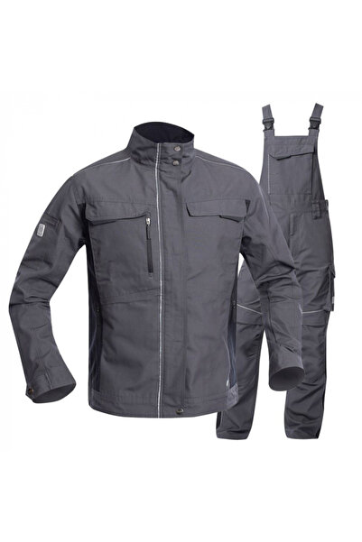 ardon Dark grey hydrophobic work suit set with bib trousers, URBAN+