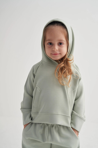 Oliven The Kid 2-6 Years Old Hooded Wide Leg Modal Suit Mind