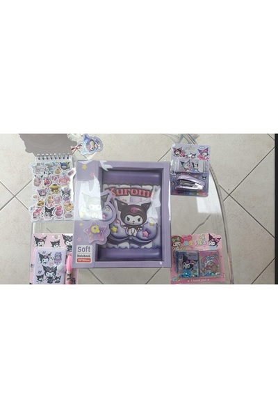 Digermak KUROMİ 5 Lİ SET BÜYÜK DEFTER ZIMBA KALEM STİCKER NOT DEFTERİ SİLGİ A...