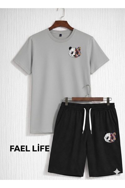 FAEL LİFE SET PANTALONI SCURȚI CU TĂIȘ LARG PENTRU FEMEI ȘI TRICOU CU IMPRIME...