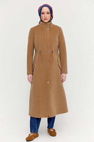 Setrms Stoperli Fermuarlı Kaşe Kaban