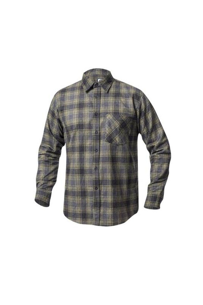 ardon Men's flannel work shirt, green-black, 100% cotton, Urban