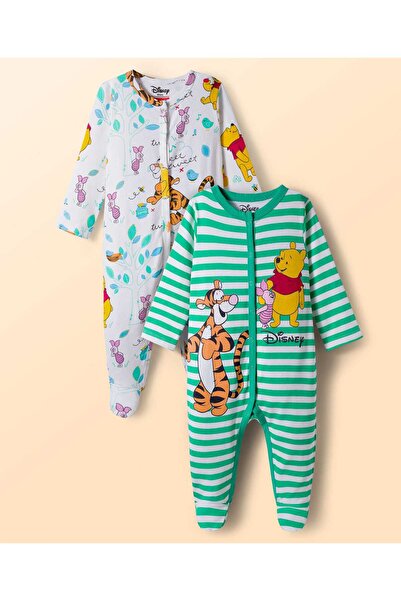 Babyhug Disney طقم نوم متشابك القدمين برسومات ويني وأصدقائه (عبوة من قطعتين) ...