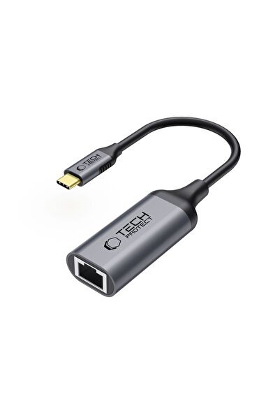 Tech-Protect UltraBoost USB-C to RJ45 Ethernet Adapter, 1 Gbps, 20cm, Black