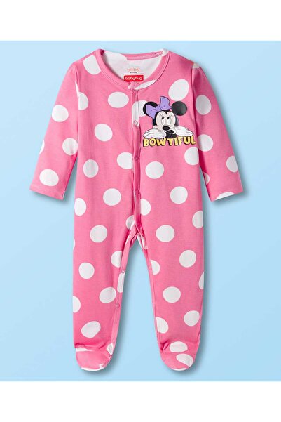 Babyhug Disney بيجامة نوم كاملة الأكمام بقدمين من نسيج متداخل مزين بطبعة ميني...