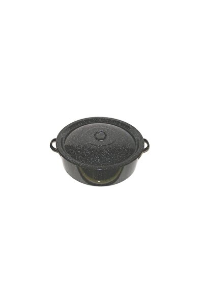 Perfect Home Enameled saucepan with lid 40l black