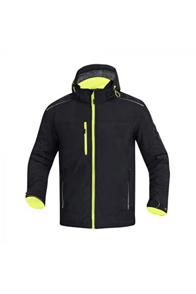ardon Black-yellow 100% polyester winter jacket with Hooded , WINTER VISION