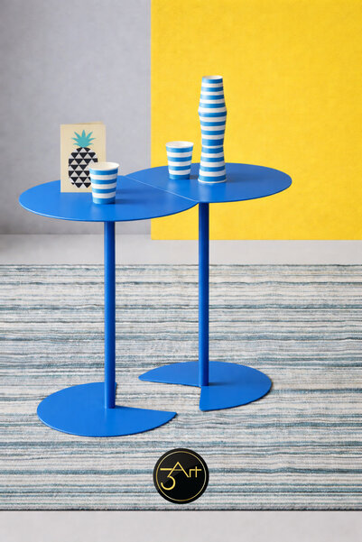 3art Metal Modern İkili Yan Sehpa Seti – Minimal Tasarım, Salon & Ofis Dekoru