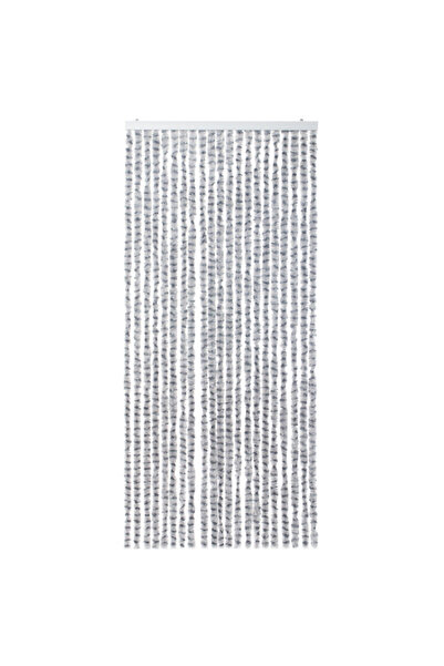 Q DECOR home&kids&garden Chenille Door Curtain, White and Gray, 90x210 cm, 21...